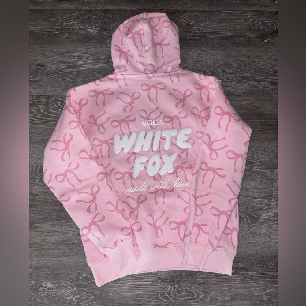 White Fox Boutique Pink Bow Hoodie - Picture 4 of 4